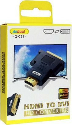 Andowl Q-C31 Convertor HDMI masculin în DVI-I femininCodul: 30537694 Andowl Q-C31 Convertor HDMI masculin în DVI-I femininCodul: 30537694