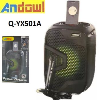 Andowl Sistem Karaoke cu Microfon cu Fir în Culoare NegruCodul: 31825042 Andowl Sistem Karaoke cu Microfon cu Fir în Culoare NegruCodul: 31825042