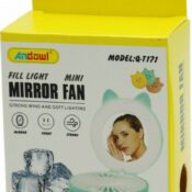 Andowl Q-T171 Ventilator USB Reîncărcabil 500mAh cu Iluminare Φορητό Καθρεφτάκι LED με Ενσωματωμένο Ανεμιστήρα GalbenCodul: 37204508