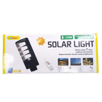 Andowl Lampă Solară Drumul 120W cu Senzor de Mișcare, Fotocelulă și Telecomandă IP65Codul: 31080700 Andowl Lampă Solară Drumul 120W cu Senzor de Mișcare, Fotocelulă și Telecomandă IP65Codul: 31080700