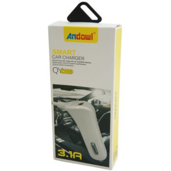 Andowl Încărcător Auto Alb de Intensitate Totală 3.1A cu un Port USBCodul: 29098631