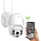 Andowl IP Cameră de Supraveghere Wi-Fi 1080p Full HD Rezistentă la apă cu Comunicare Bidirecțională și cu Lanternă 3.6mmCodul: 38409968