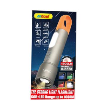 Andowl Lanternă LED cu Luminozitate Maximă 1000lm GriCodul: 47186406