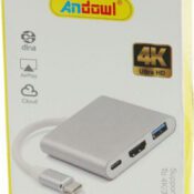 Andowl Q-308 USB-C Stație de andocare cu HDMI 4K PD ArgintCodul: 48824567