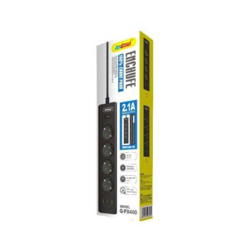 Andowl Bandă de alimentare cu întrerupător și 2 USB AlbCodul: 51493172