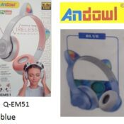 Andowl Fără fir/Cu fir Pe ureche Căști Albastru deschis Q-EM51Codul: 51604865