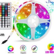 Andowl Rezistentă la apă Bandă LED Alimentare 12V RGB Lungime 5m cu Telecomandă SMD5050Codul: 55505064