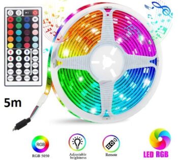 Andowl Rezistentă la apă Bandă LED Alimentare 12V RGB Lungime 5m cu Telecomandă SMD5050Codul: 55505064